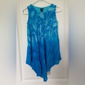 Tropical Beach Coverup Children Dress Blue Youth size 10